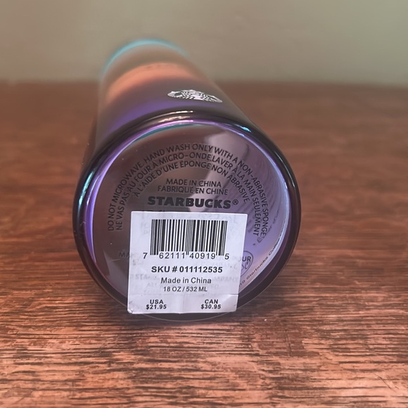 Starbucks Summer 2020 Iridescent Ombré Design Glass Water Bottle - Picture 6 of 8